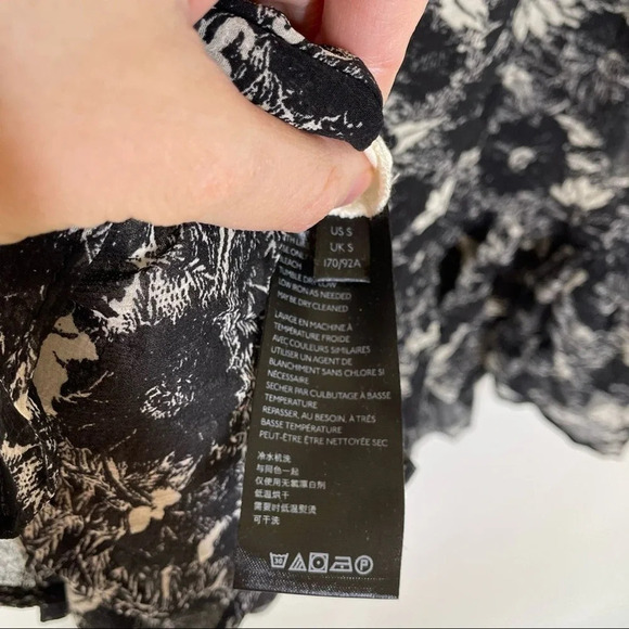 NEW Free People These Dreams Black Floral mini Long Sleeve Dress Size Small - Picture 13 of 16